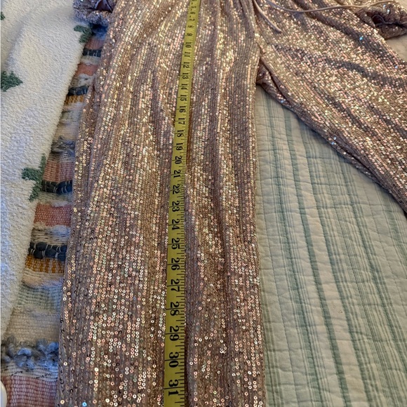 Blush sequin jogger jumpsuit. - Picture 6 of 7